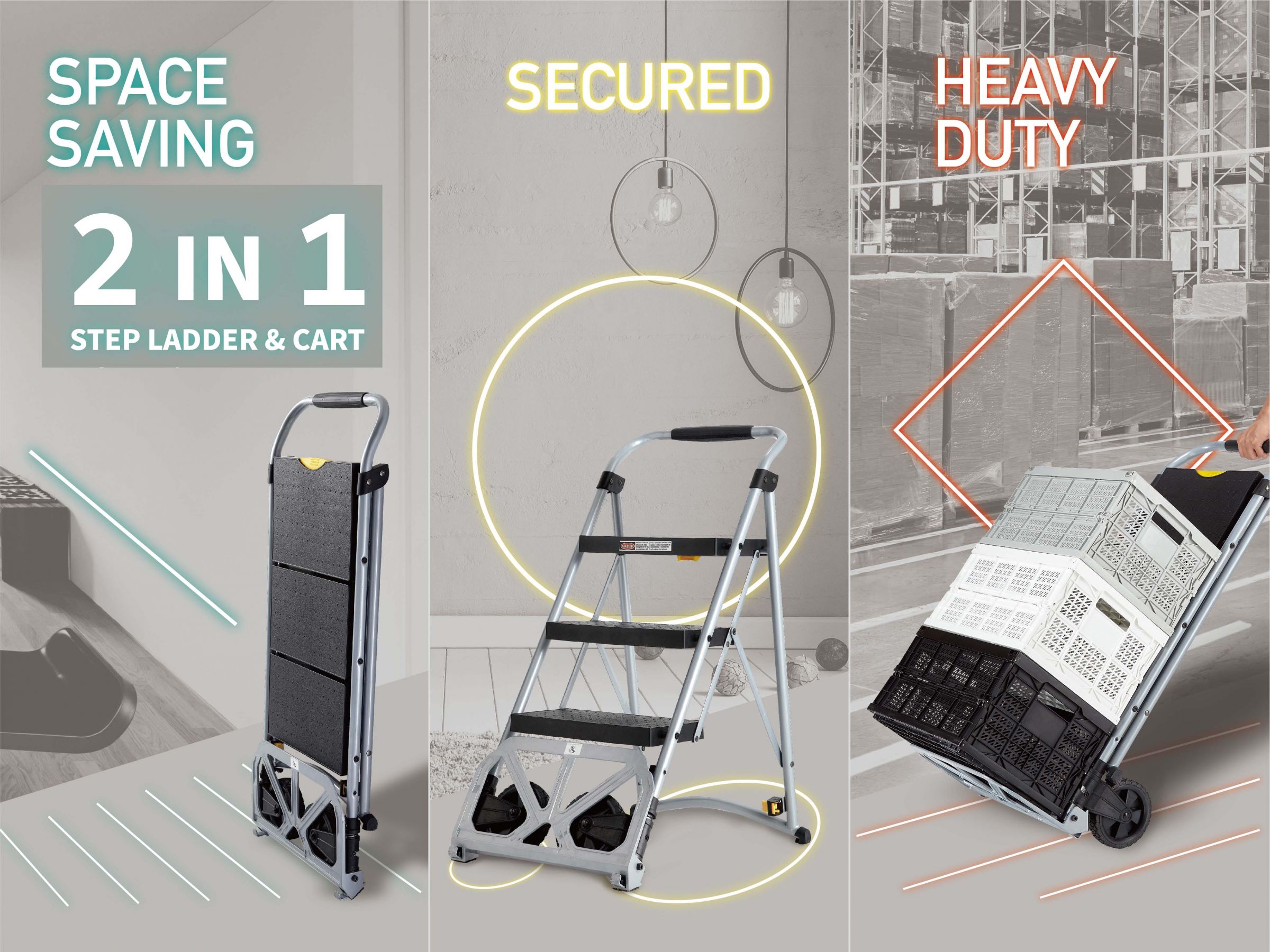 198lbs Multifunktions-Sackkarre mit Tritthocker-Leiter Hand Truck Factory