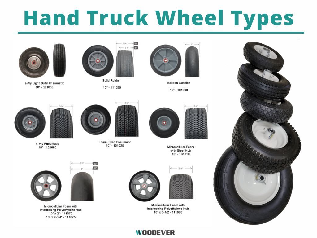 Tipos comunes de ruedas para carretillas de mano, carros, plataformas