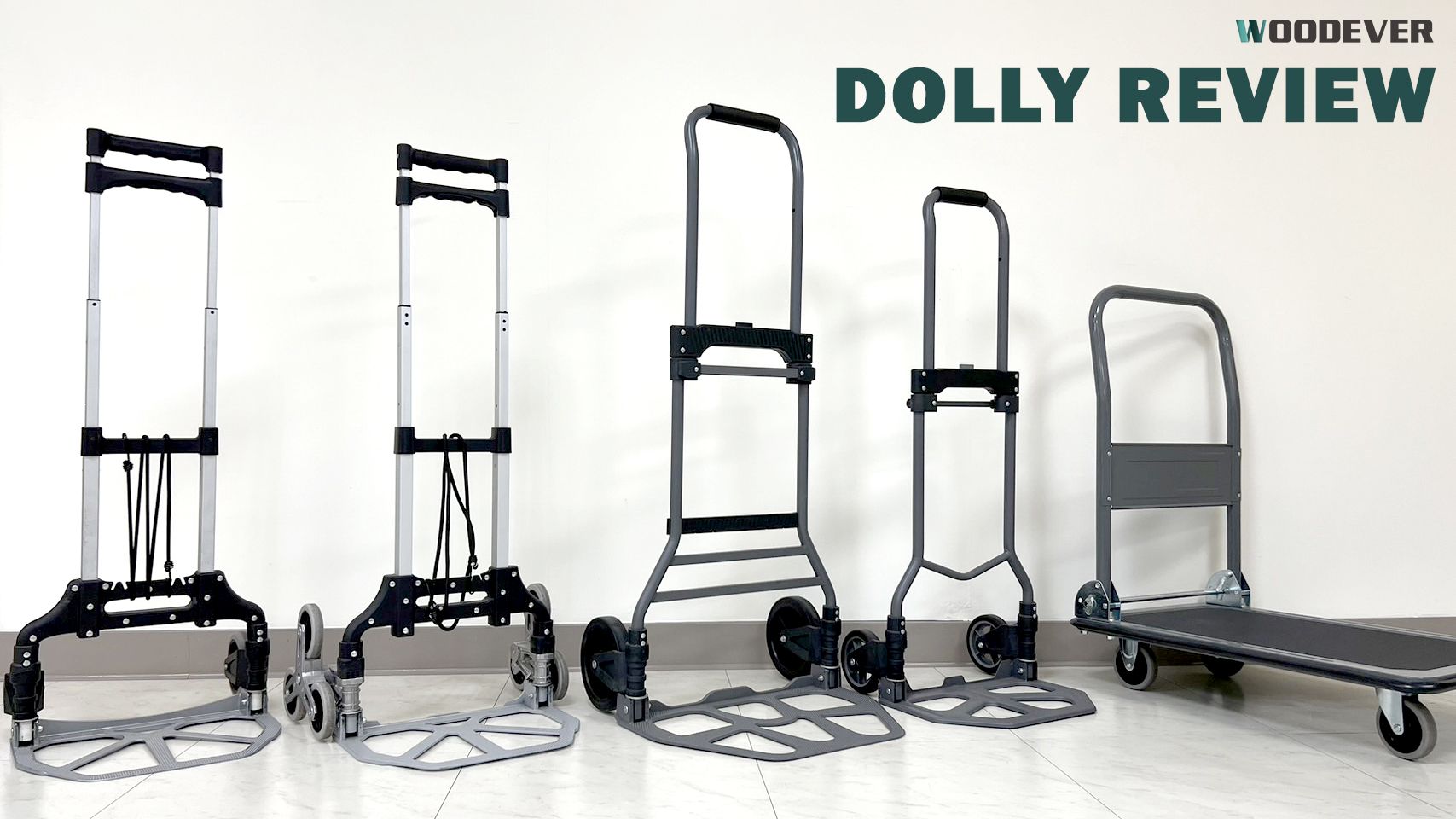 Top 5 Collapsible Dolly Carts for Personal Use, made of durable steel and aluminum, and offered at factory direct prices by WOODEVER.