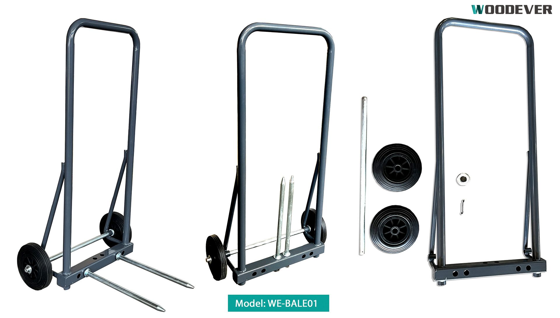 Engineer-to-order trolley for medium ballers and compactors dealing with plastics, cans, cardboard, and papers.