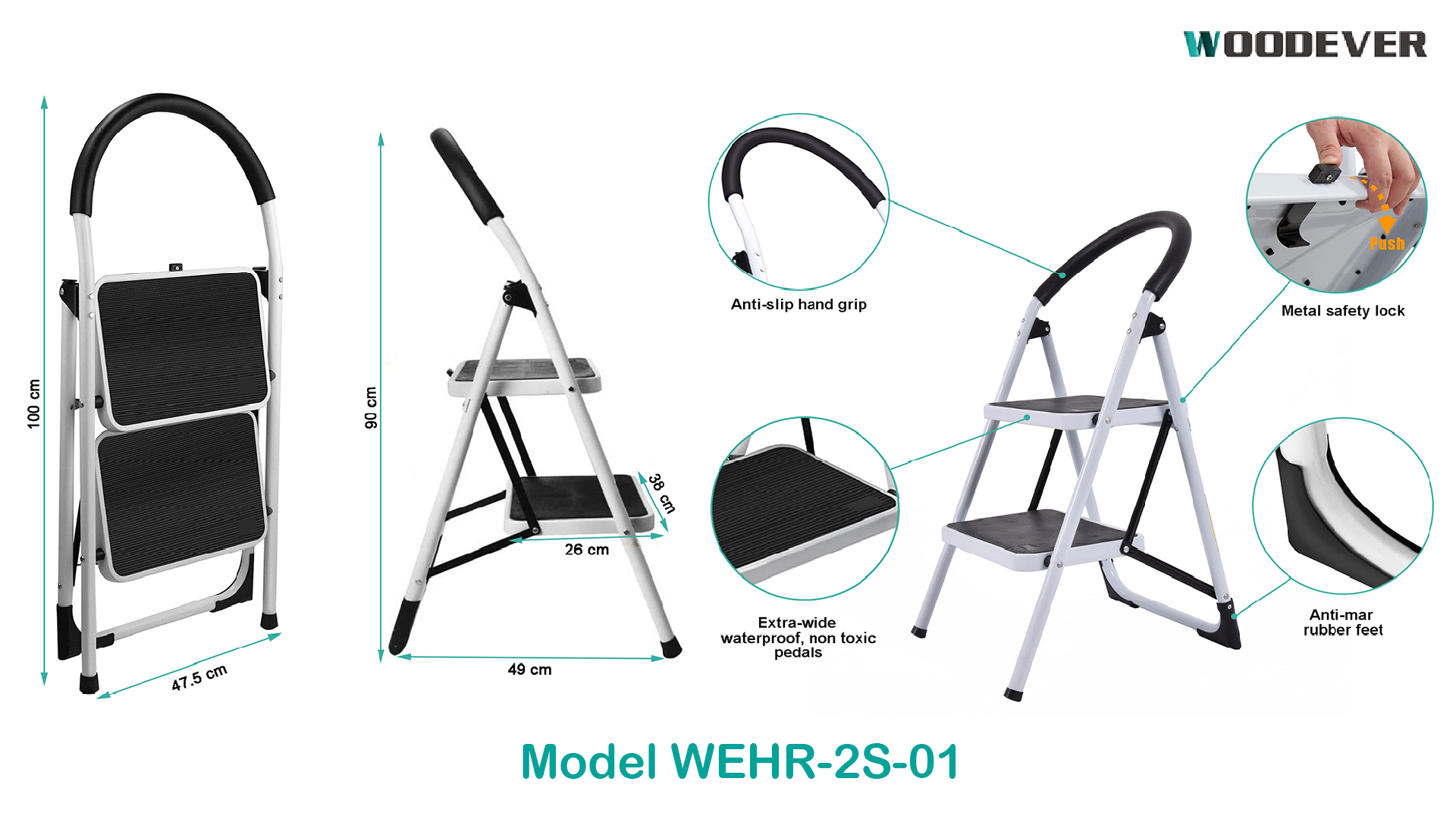 Sturdy, portable, and lightweight but capable of bearing heavy-duty tasks are the outstanding features of this steel folding step stoo